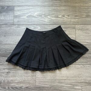 COPY - Urban Outfitters Black Mini Pleated Skirt with Lace Trim